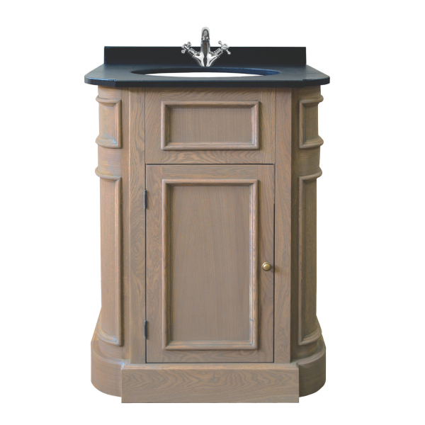 Meuble lavabo chêne et granite noir sans robinet GOÛTE D'OR
